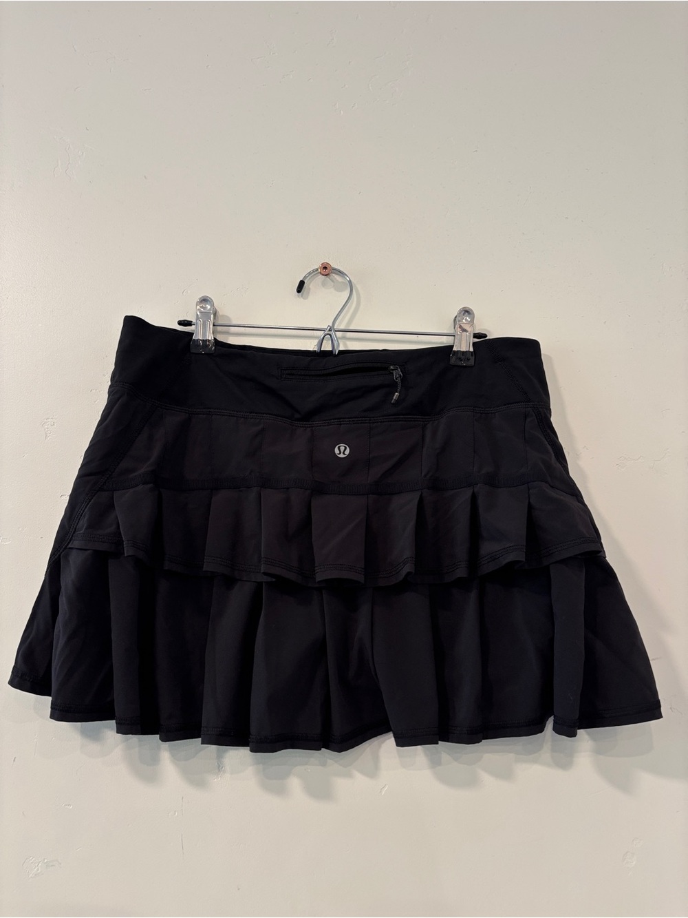 Lululemon Pace Setter Skirt Skort Solid Black Size 8 Regular Run Tennis Golf